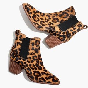 Madewell The Regan Boot in Leopard Calf Hair 8.5